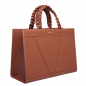 Preview: Handbag made of  calfskin with braided handles hazelnut